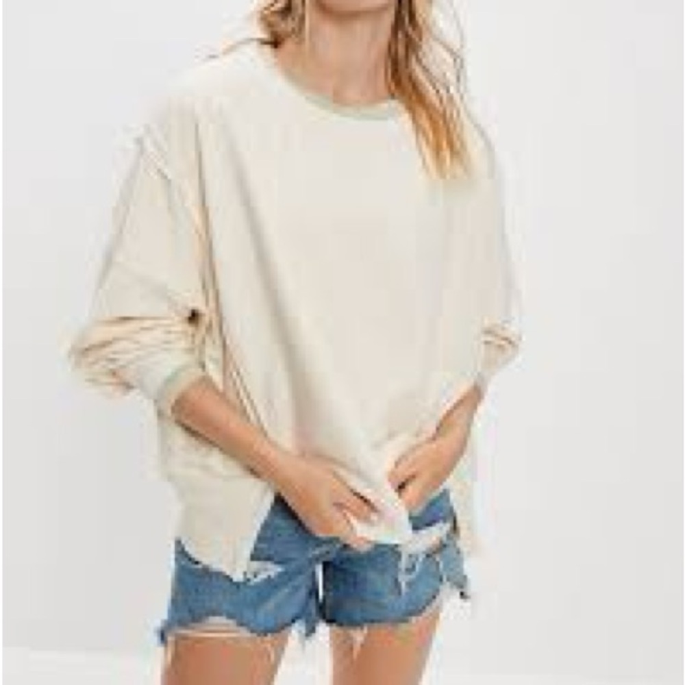 American Eagle Outfitters Cream Crew Neck Sweater